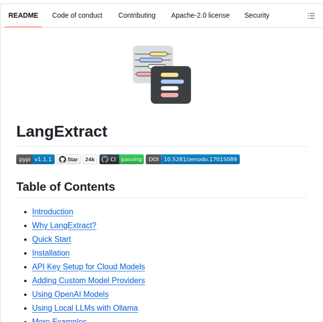 Google Langextract screenshot