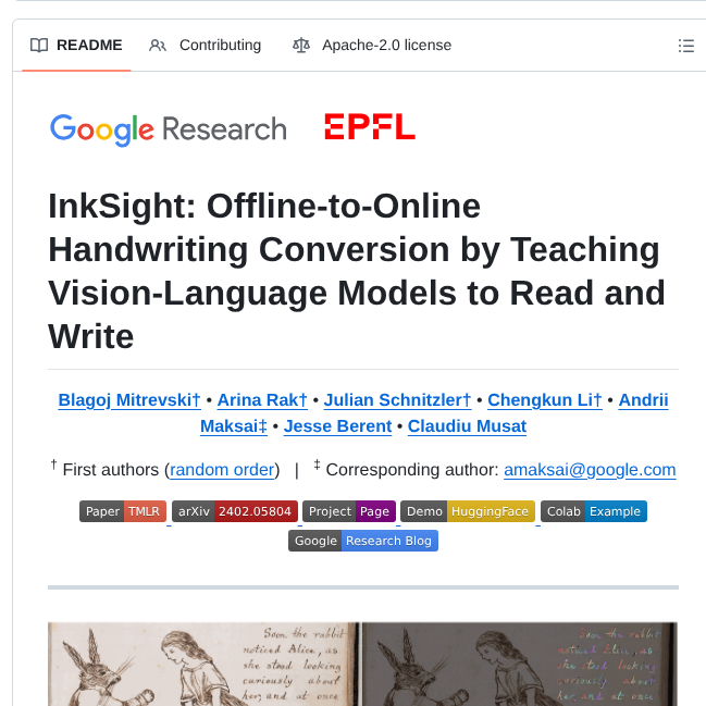 Google Research Inksight screenshot