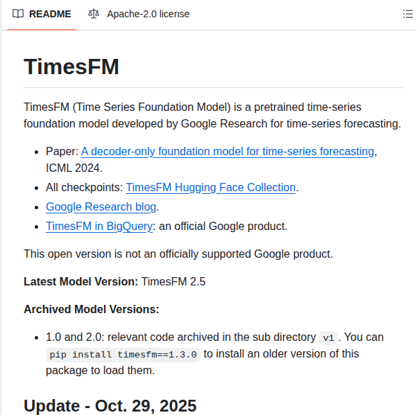 Google Research Timesfm screenshot