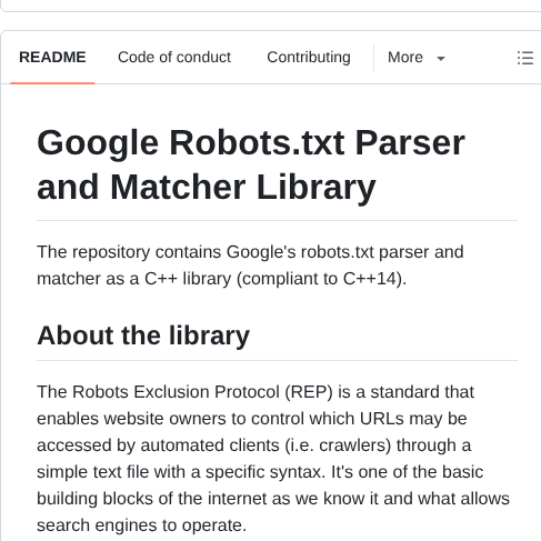 Google Robotstxt screenshot