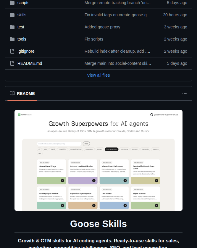 Gooseworks Ai Goose Skills screenshot