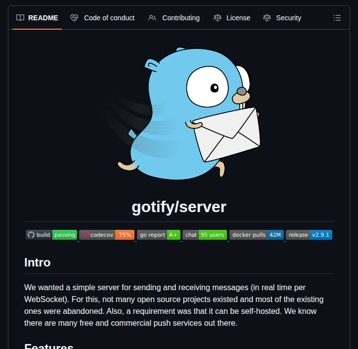 Gotify Server screenshot