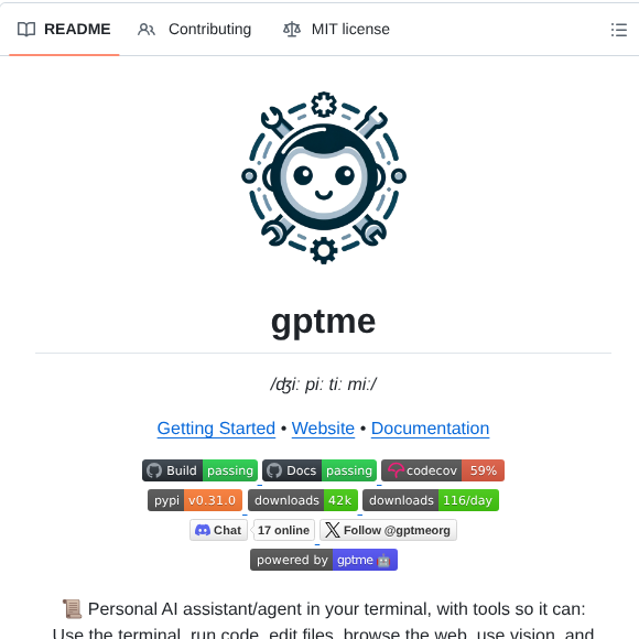 Gptme Gptme screenshot
