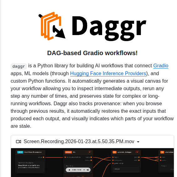 Gradio App Daggr screenshot