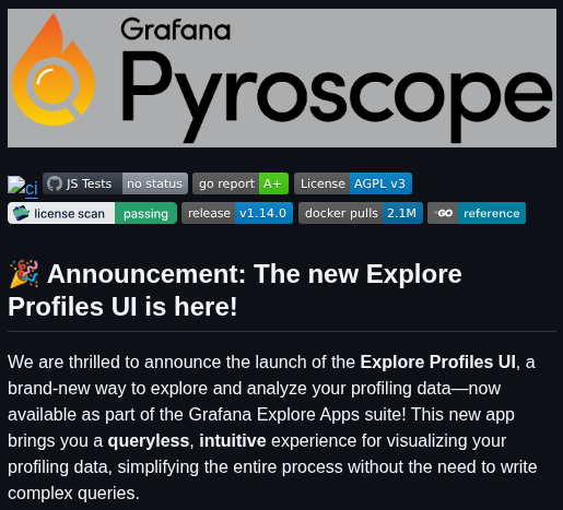 Grafana Pyroscope screenshot