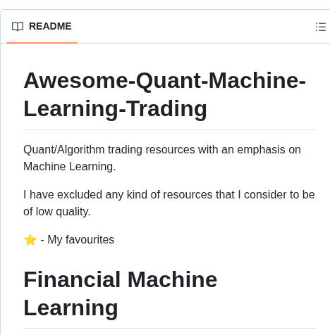 Grananqvist Awesome Quant Machine Learning Trading screenshot