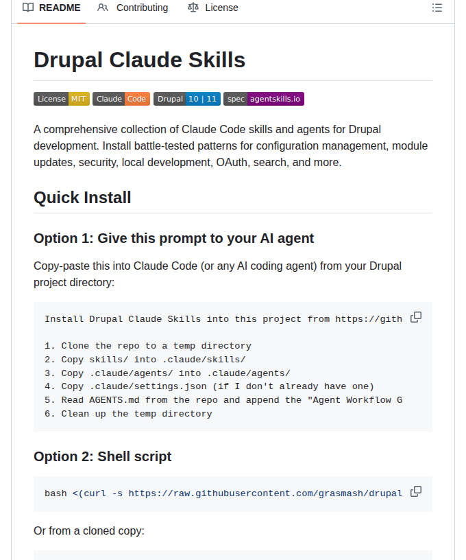 Grasmash Drupal Claude Skills screenshot