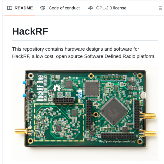 Greatscottgadgets Hackrf screenshot