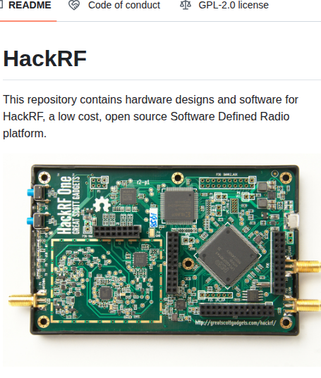 Greatscottgadgets Hackrf screenshot