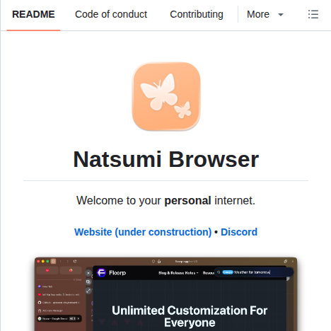 Greeeen Dev Natsumi Browser screenshot