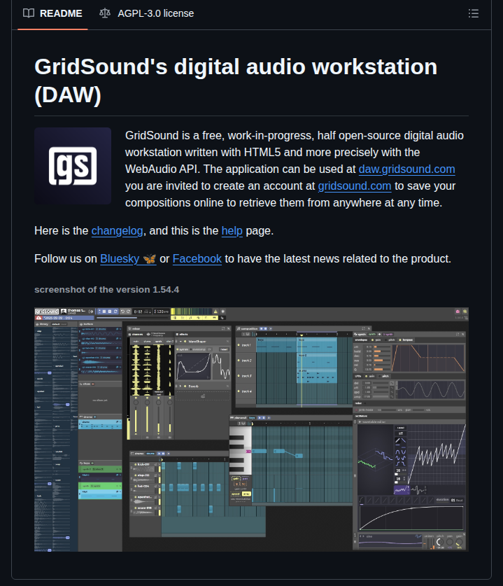 Gridsound Daw screenshot