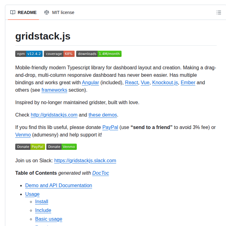 Gridstack Gridstack.js screenshot