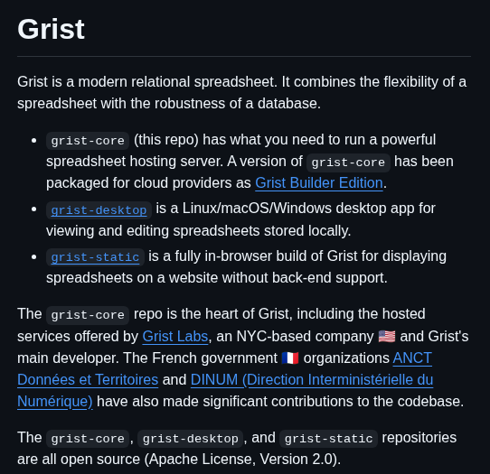 Gristlabs Grist Core screenshot