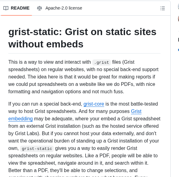 Gristlabs Grist Static screenshot
