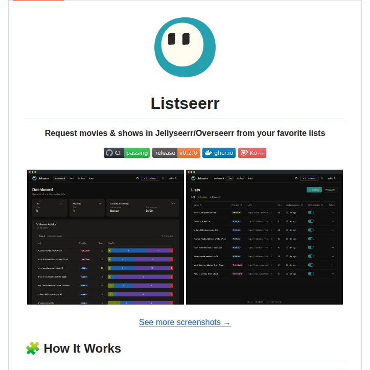 Guillevc Listseerr screenshot