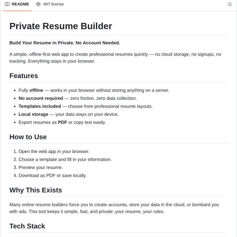 Gurbaxani Resume Builder screenshot