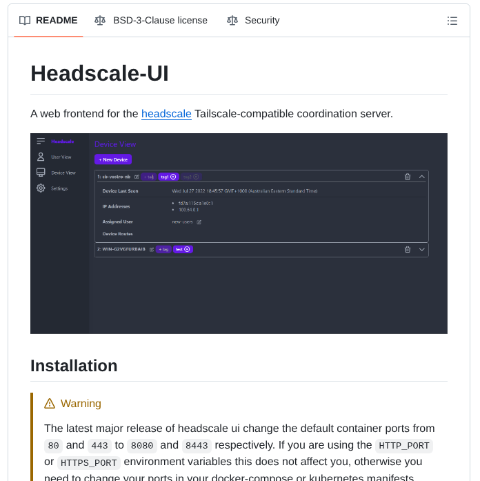 Gurucomputing Headscale Ui screenshot