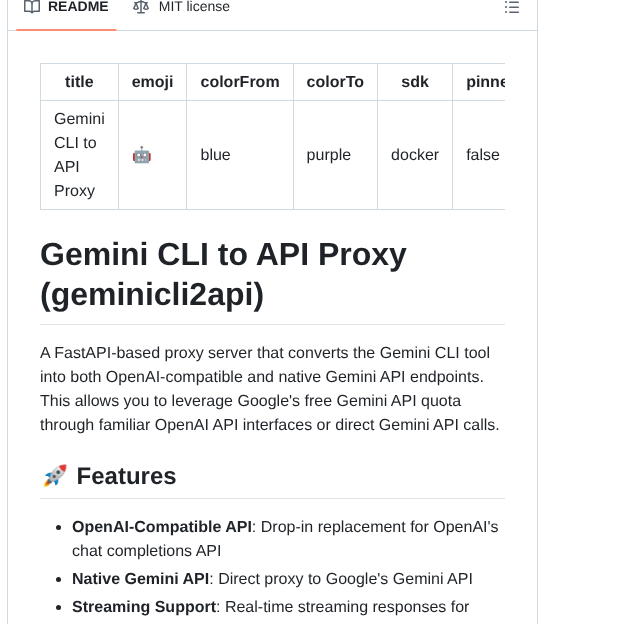 Gzzhongqi Geminicli2api screenshot
