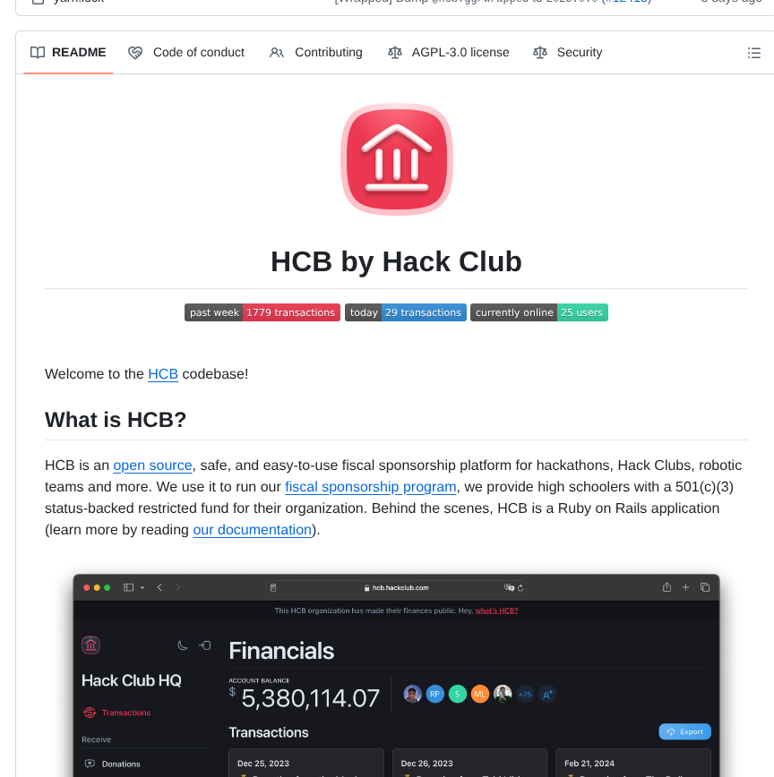 Hackclub Hcb screenshot