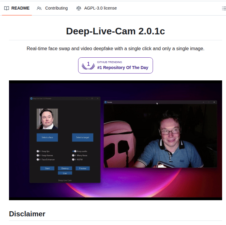 Hacksider Deep Live Cam screenshot