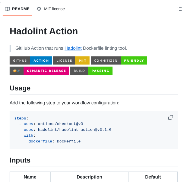 Hadolint Hadolint Action screenshot