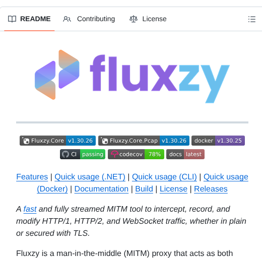 Haga Rak Fluxzy.core screenshot