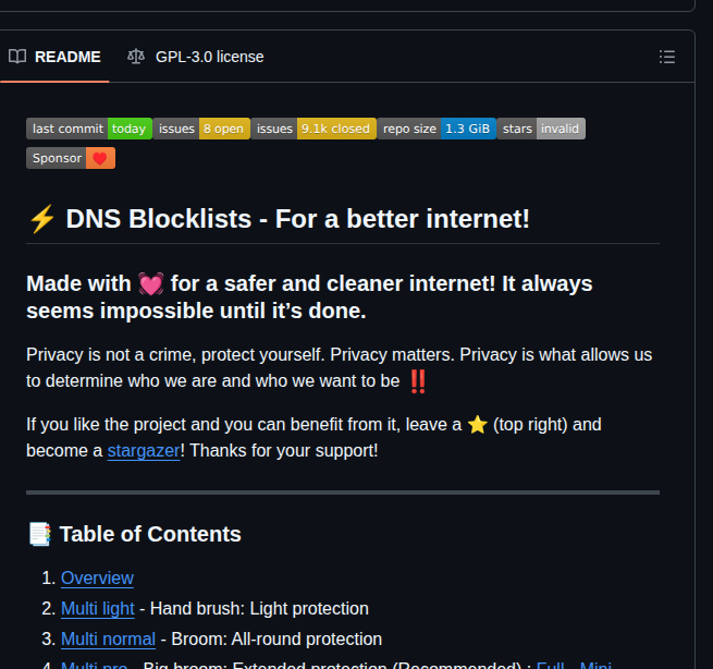 Hagezi Dns Blocklists screenshot