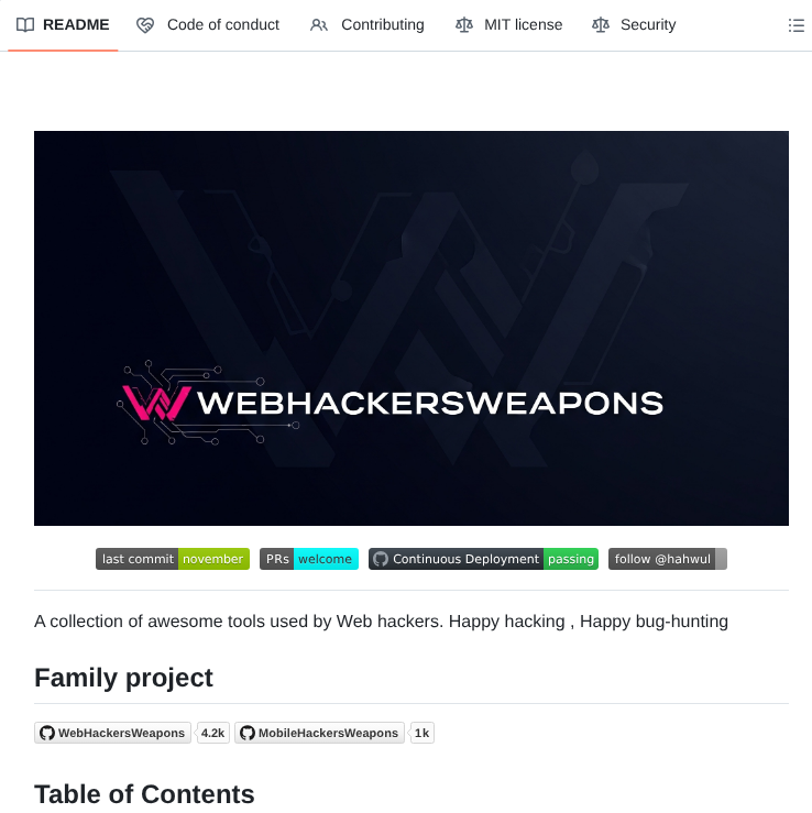 Hahwul Webhackersweapons screenshot