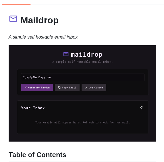 Haileyydev Maildrop screenshot