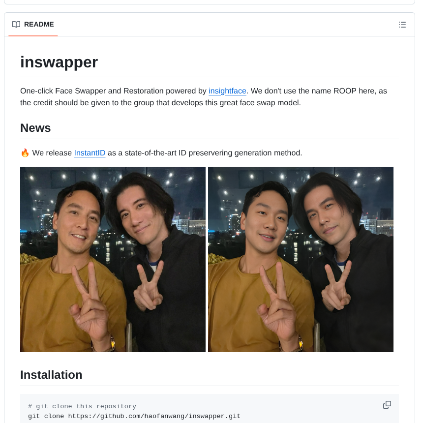 Haofanwang Inswapper screenshot