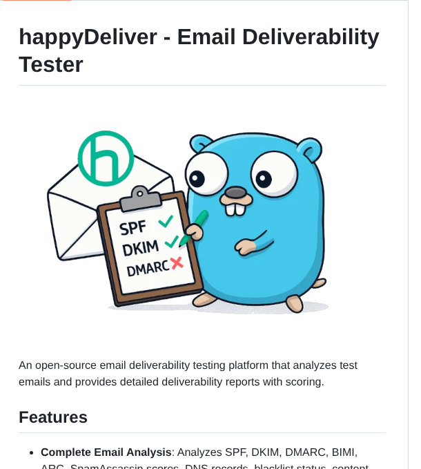 Happydomain Happydeliver screenshot