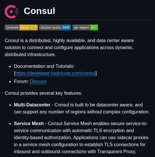 Hashicorp Consul screenshot