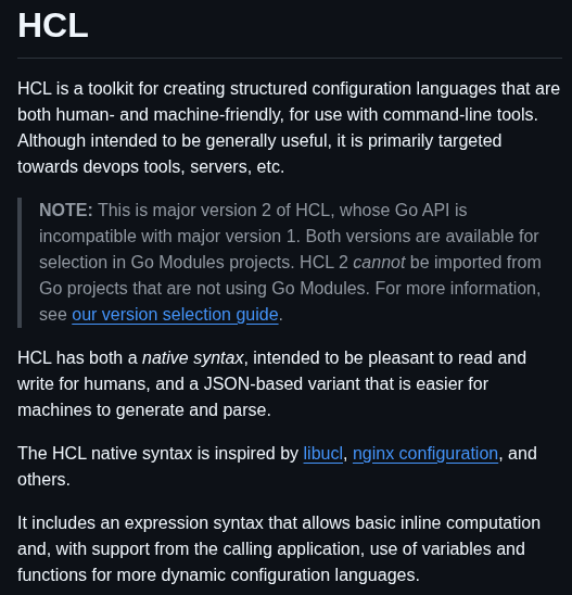 Hashicorp Hcl screenshot