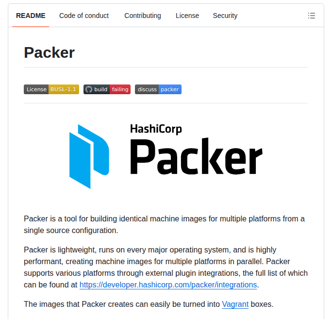 Hashicorp Packer screenshot