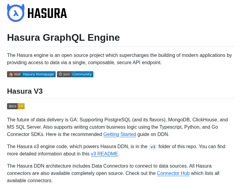 Hasura Graphql Engine screenshot