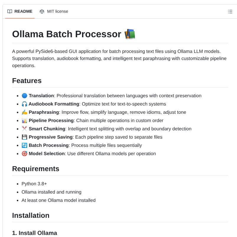 Hclivess Ollama Batch Processor screenshot