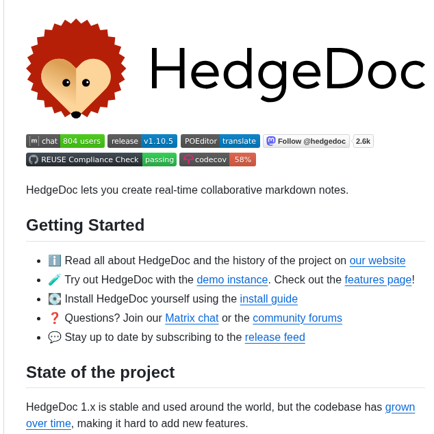 Hedgedoc Hedgedoc screenshot
