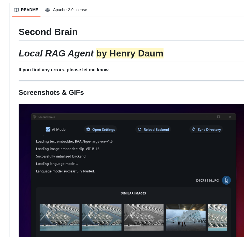 Henrydaum Second Brain screenshot