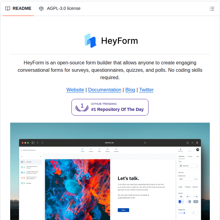 Heyform Heyform screenshot