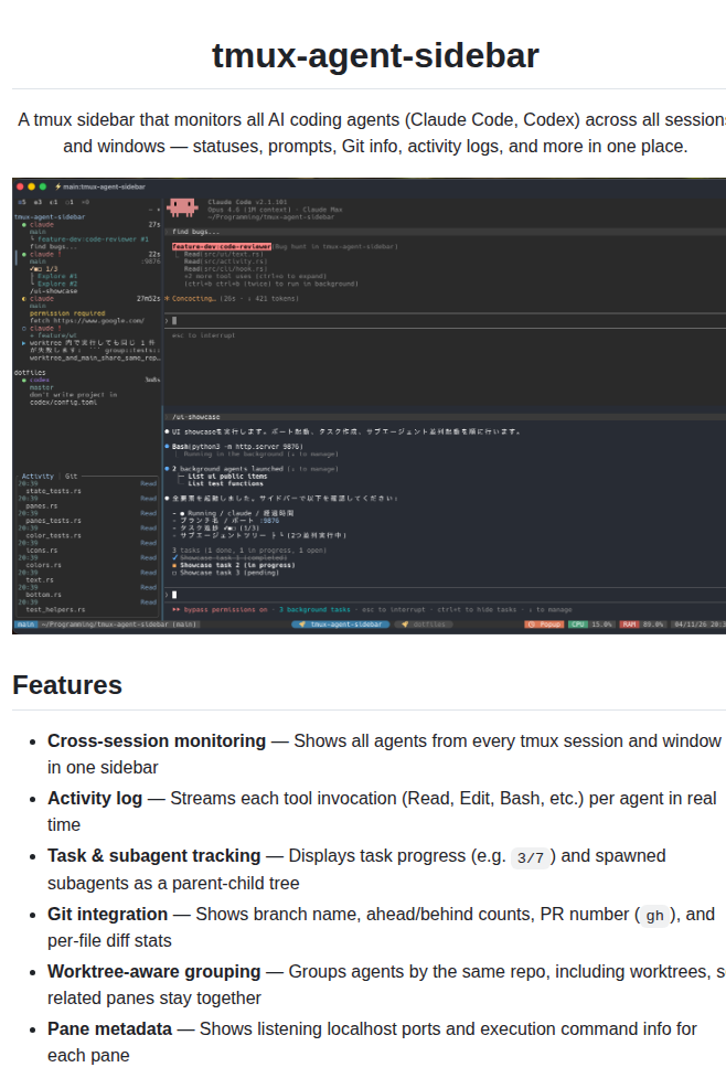 Hiroppy Tmux Agent Sidebar screenshot