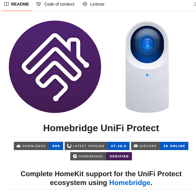 Hjdhjd Homebridge Unifi Protect screenshot