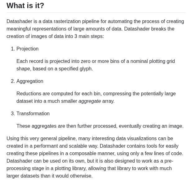Holoviz Datashader screenshot