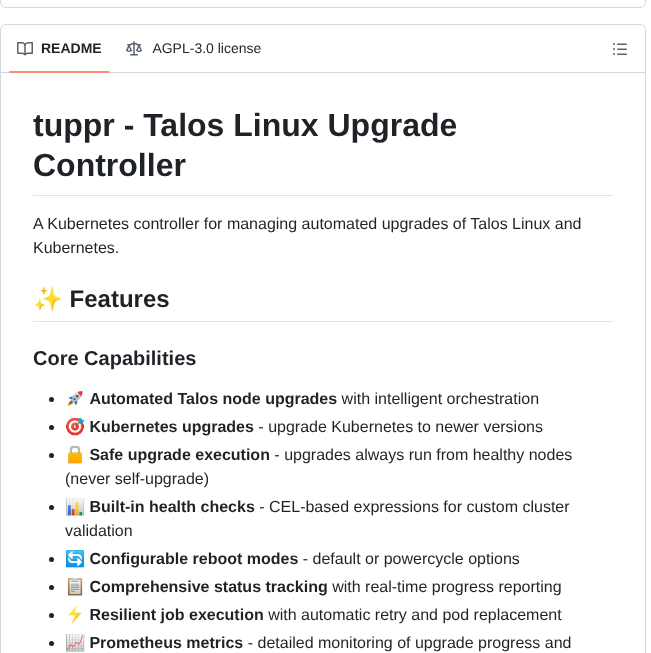 Home Operations Tuppr screenshot