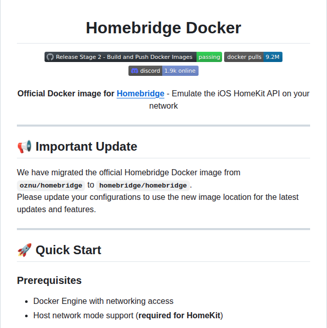 Homebridge Docker Homebridge screenshot
