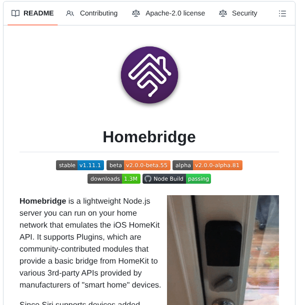 Homebridge Homebridge screenshot