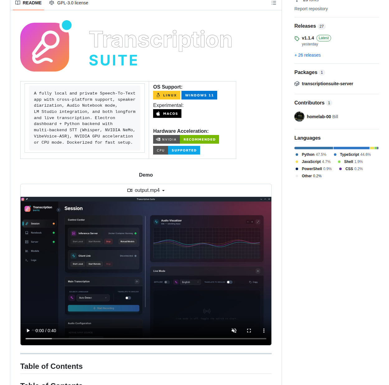 Homelab 00 Transcriptionsuite screenshot