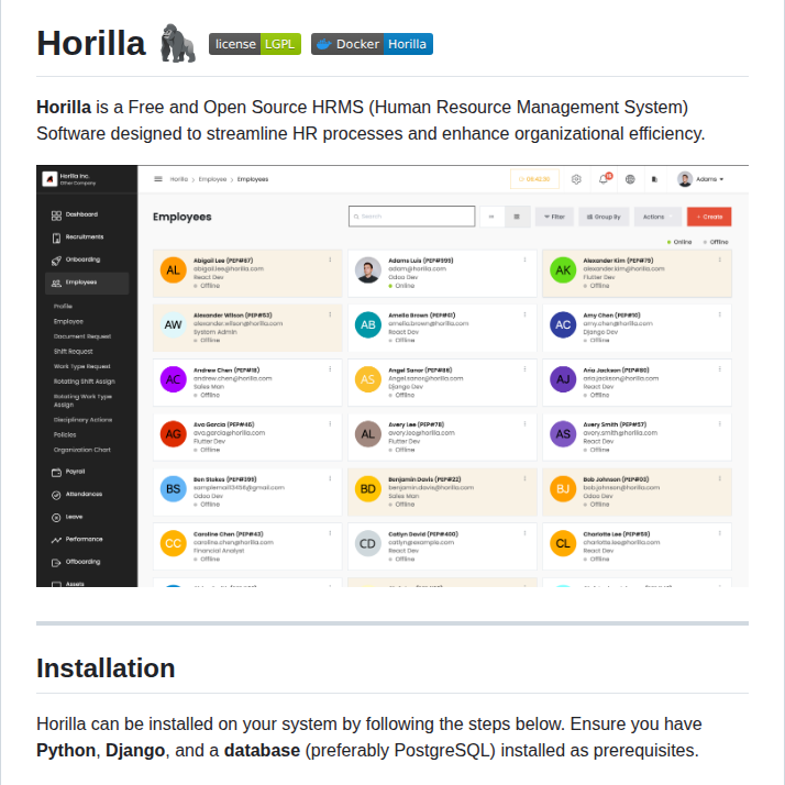 Horilla Opensource Horilla screenshot