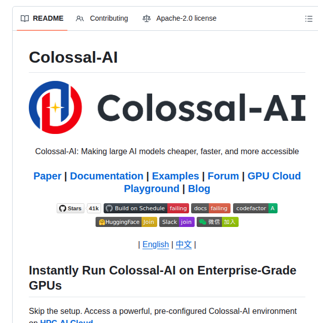 Hpcaitech Colossalai screenshot