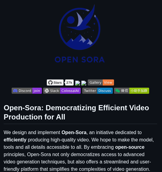Hpcaitech Open Sora screenshot