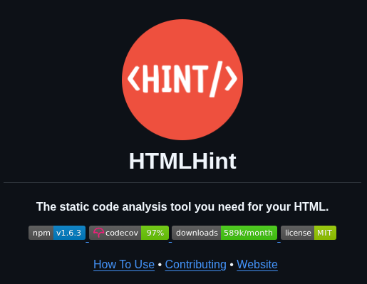 Htmlhint Htmlhint screenshot